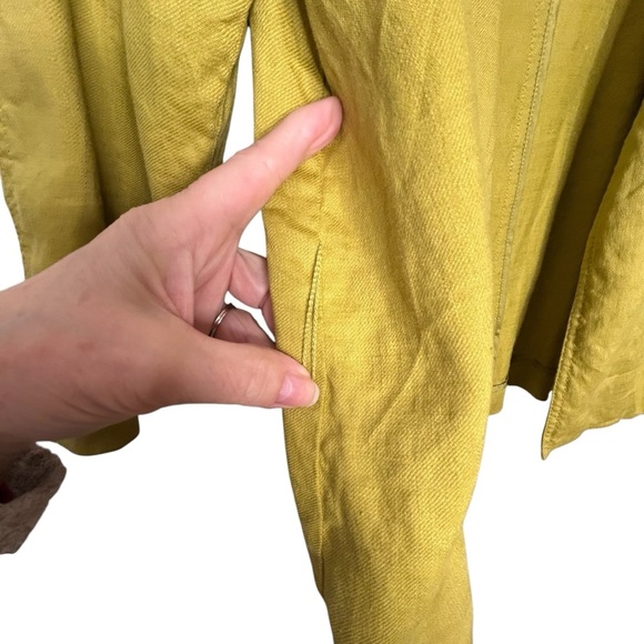 Talbots Collection Green Linen Blend 3/4 Length Sleeves Open Style Jacket Sz 14 - Picture 6 of 8